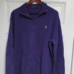 Polo by Ralph Lauren Quarter 3/4 Zip Purple Yellow Pony Golf Size XL